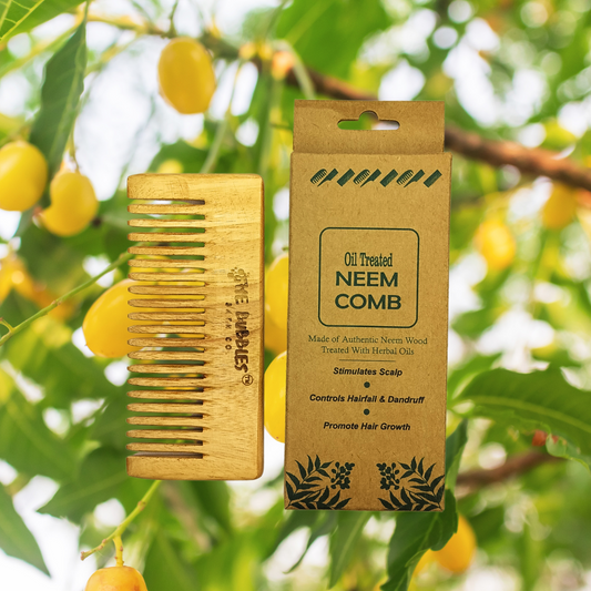 Oil Treated Neem Bamboo Shampoo Comb – Gentle, Sustainable Care!