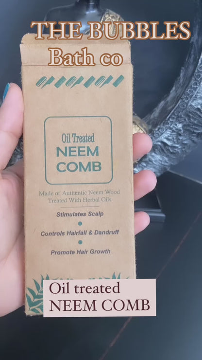 Oil Treated Neem Bamboo Shampoo Comb – Gentle, Sustainable Care!